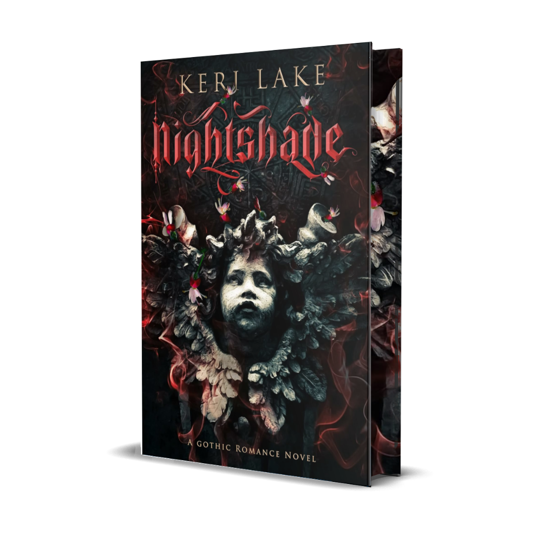 Book cover of 'Nightshade' by Keri Lake with a dark and artistic design.