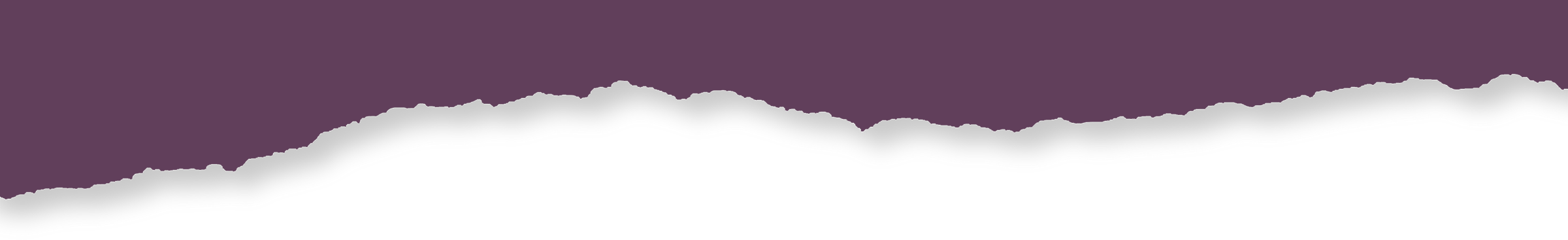 Long horizontal strip of white paper with a purple background